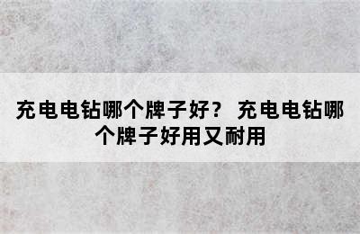 充电电钻哪个牌子好？ 充电电钻哪个牌子好用又耐用